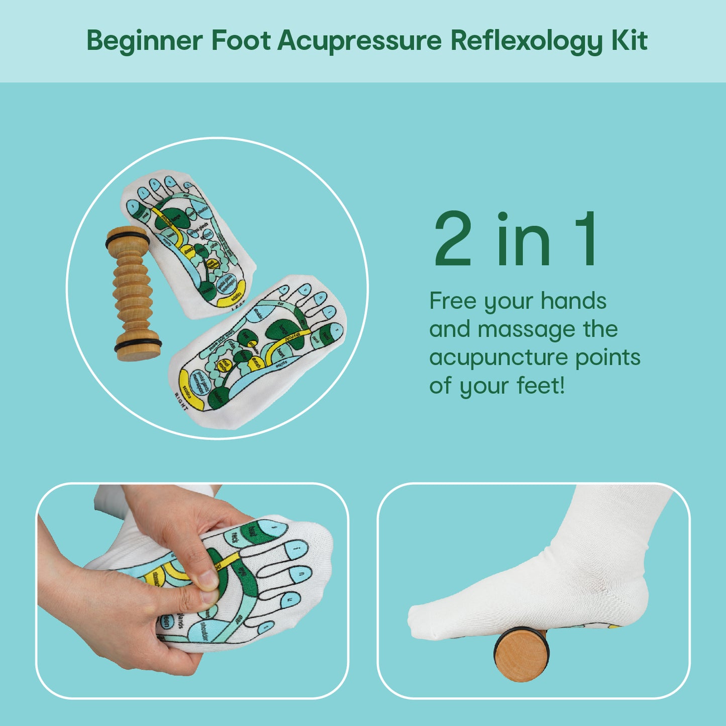 YOBRO Foot Reflexology Massage Socks Kit WSG10710